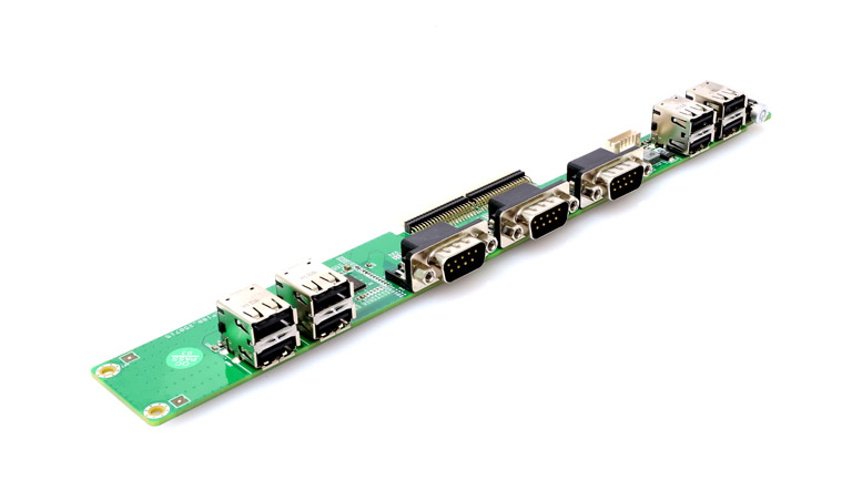 COB-D2575 · 8×USB + 3×RS232 Erweiterungsboard hoher Dichte
