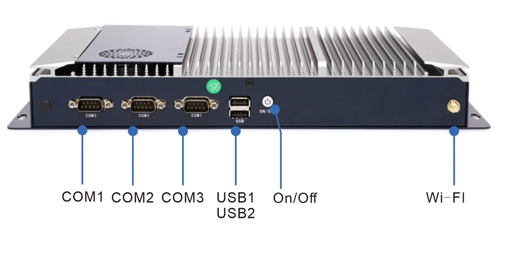 EPC-302B embedded industrial computer - rear panel I/O layout