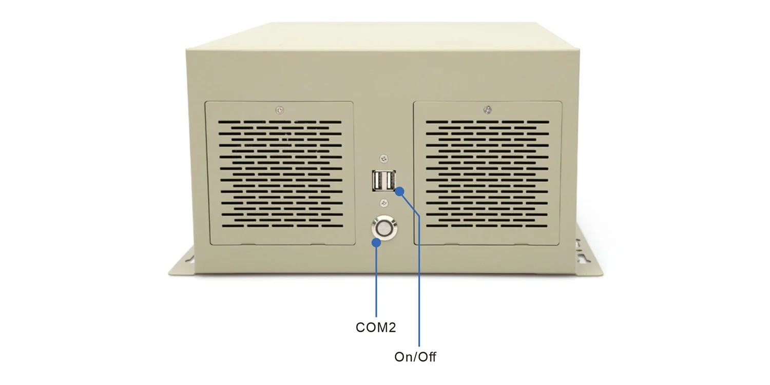 IPC-W10-ISeries rackmount industrial server - front panel I/O layout
