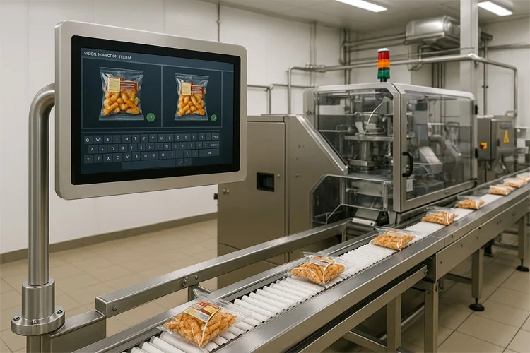 WPC-S1962A-S embedded hygienic panel PC (S-grade / IP69K front panel) - smart packaging and vision inspection equipment application